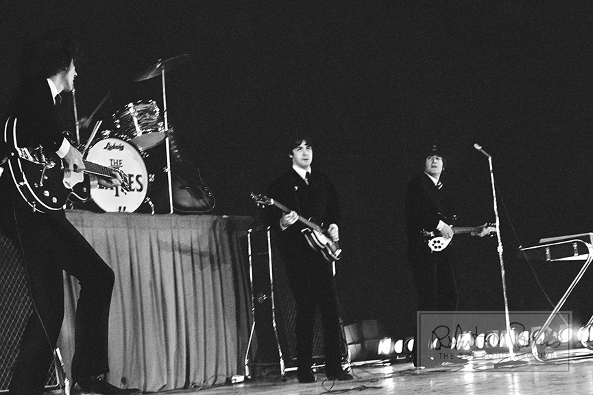 George Harrison, John Lennon and Paul McCartney, Metropolitan Stadium, Bloomington, MN, August 21, 1965 #6