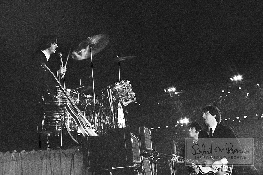Ringo Starr, John Lennon and Paul McCartney, Metropolitan Stadium, Bloomington, MN, August 21, 1965