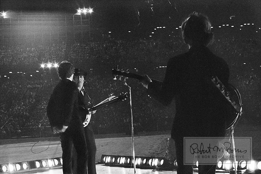 George Harrison, John Lennon and Paul McCartney, Metropolitan Stadium, Bloomington, MN, August 21, 1965 #3