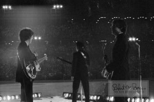 George Harrison, John Lennon and Paul McCartney, Metropolitan Stadium, Bloomington, MN, August 21, 1965 #1