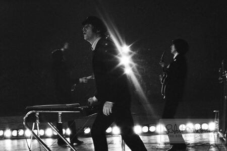 George Harrison, John Lennon and Paul McCartney, Metropolitan Stadium, Bloomington, MN, August 21, 1965 #10